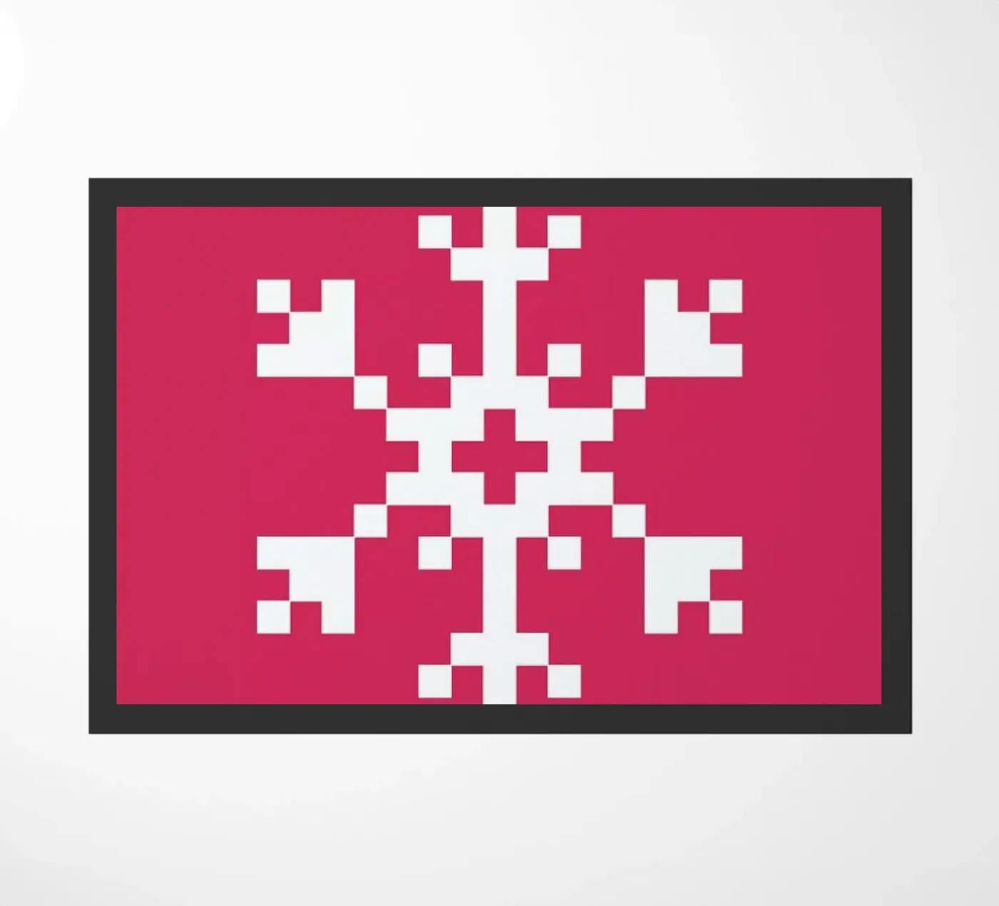 Pink Snowflake 2 doormat by Studio One