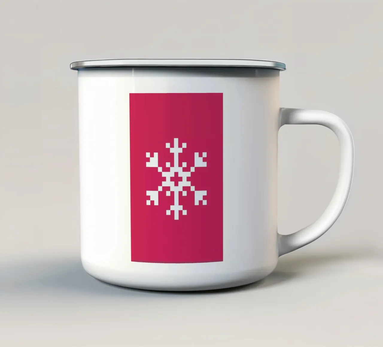 Pink Snowflake 2 tazza in smalto da Studio One
