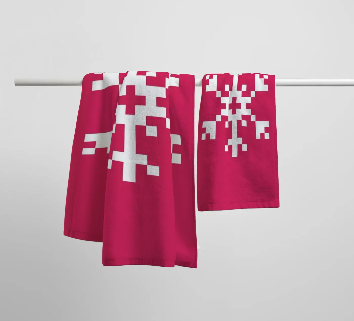 Pink Snowflake 2 towel by Studio One