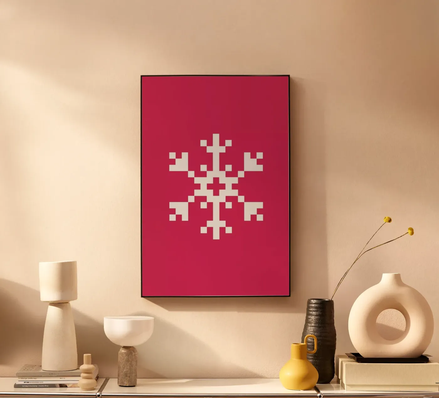 Pink Snowflake 2 Acryl-Glas von Studio One