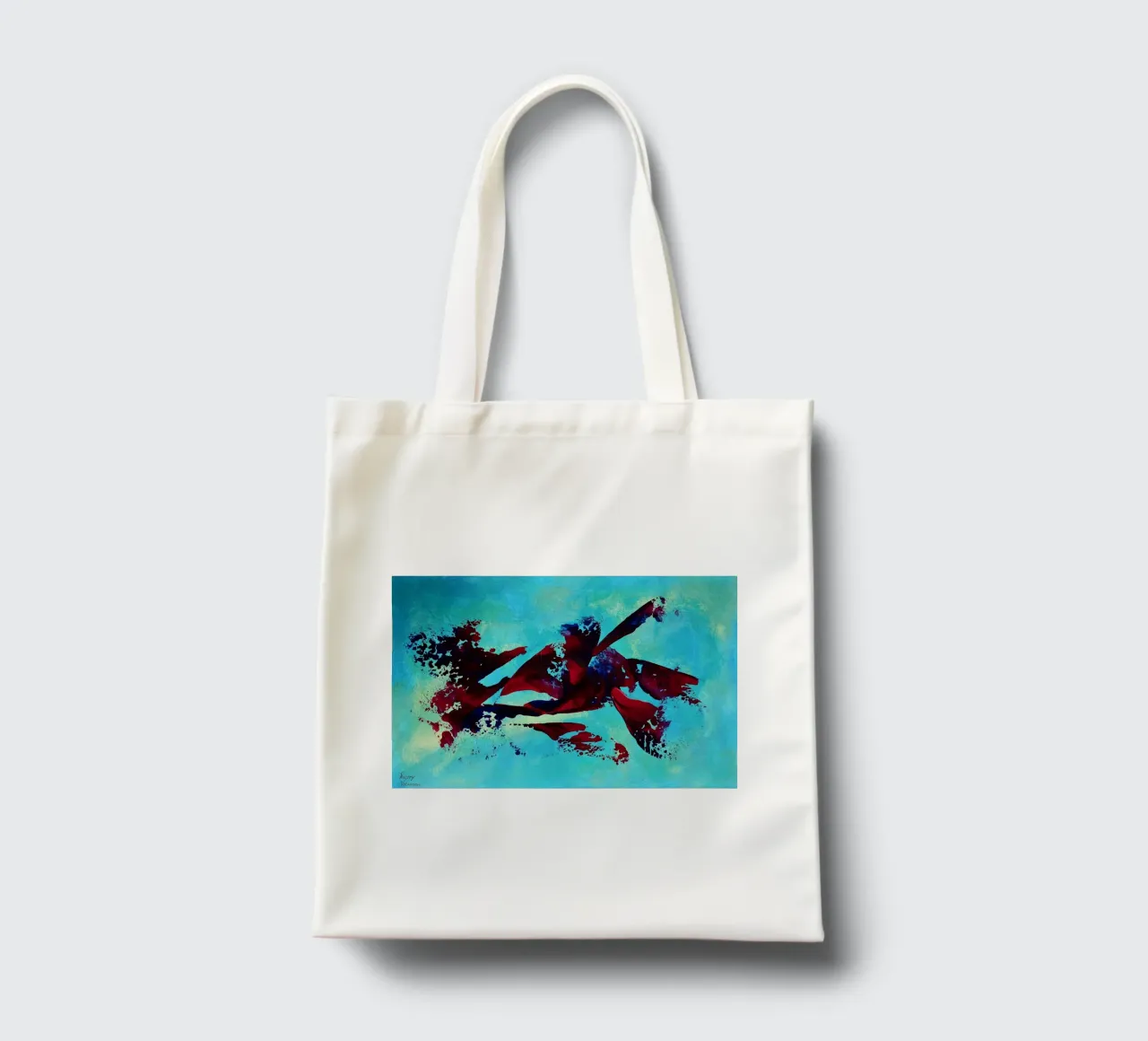 IDEAL GIFT 94 borsa in juta da Thierry Vobmann Abstract painting