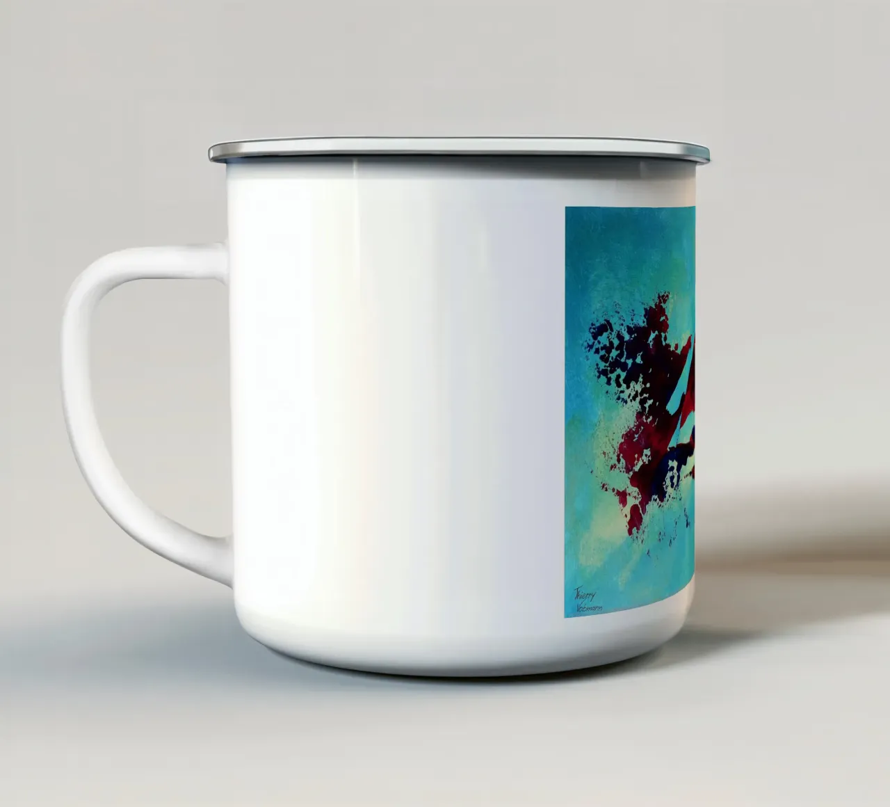 IDEAL GIFT 94 tazza in smalto da Thierry Vobmann Abstract painting