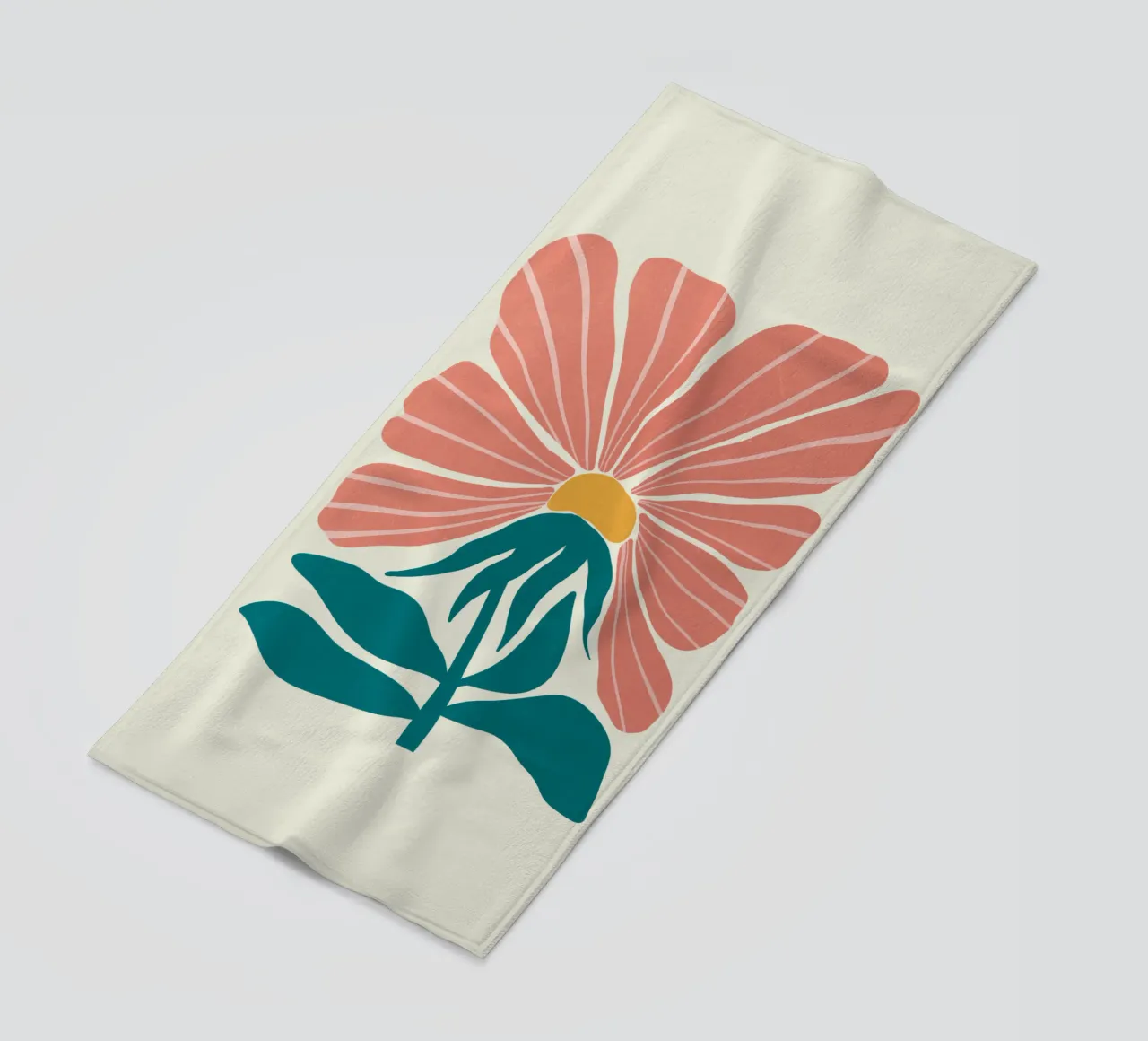 Modern Pink Flower Wall Art, Abstract Botanical Print telo mare da Studio Mooodz