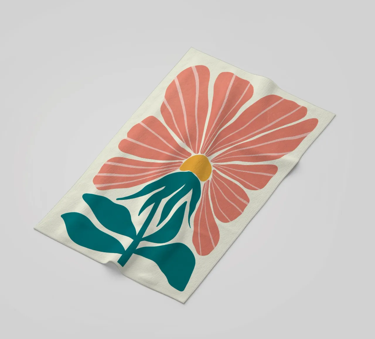 Modern Pink Flower Wall Art, Abstract Botanical Print telo mare da Studio Mooodz