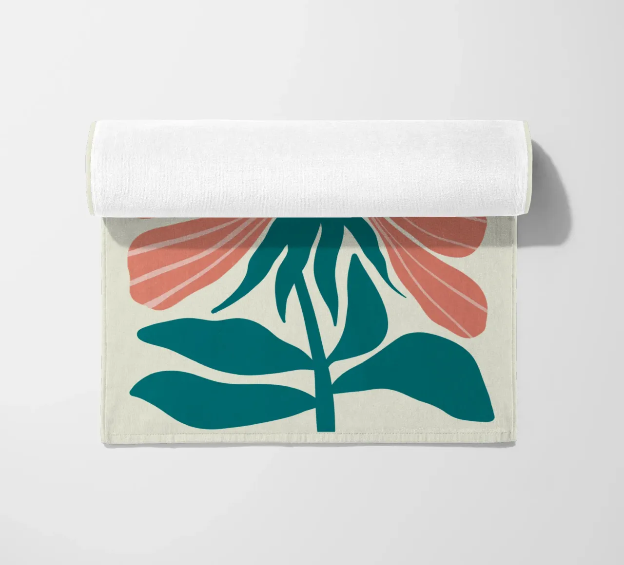 Modern Pink Flower Wall Art, Abstract Botanical Print telo mare da Studio Mooodz
