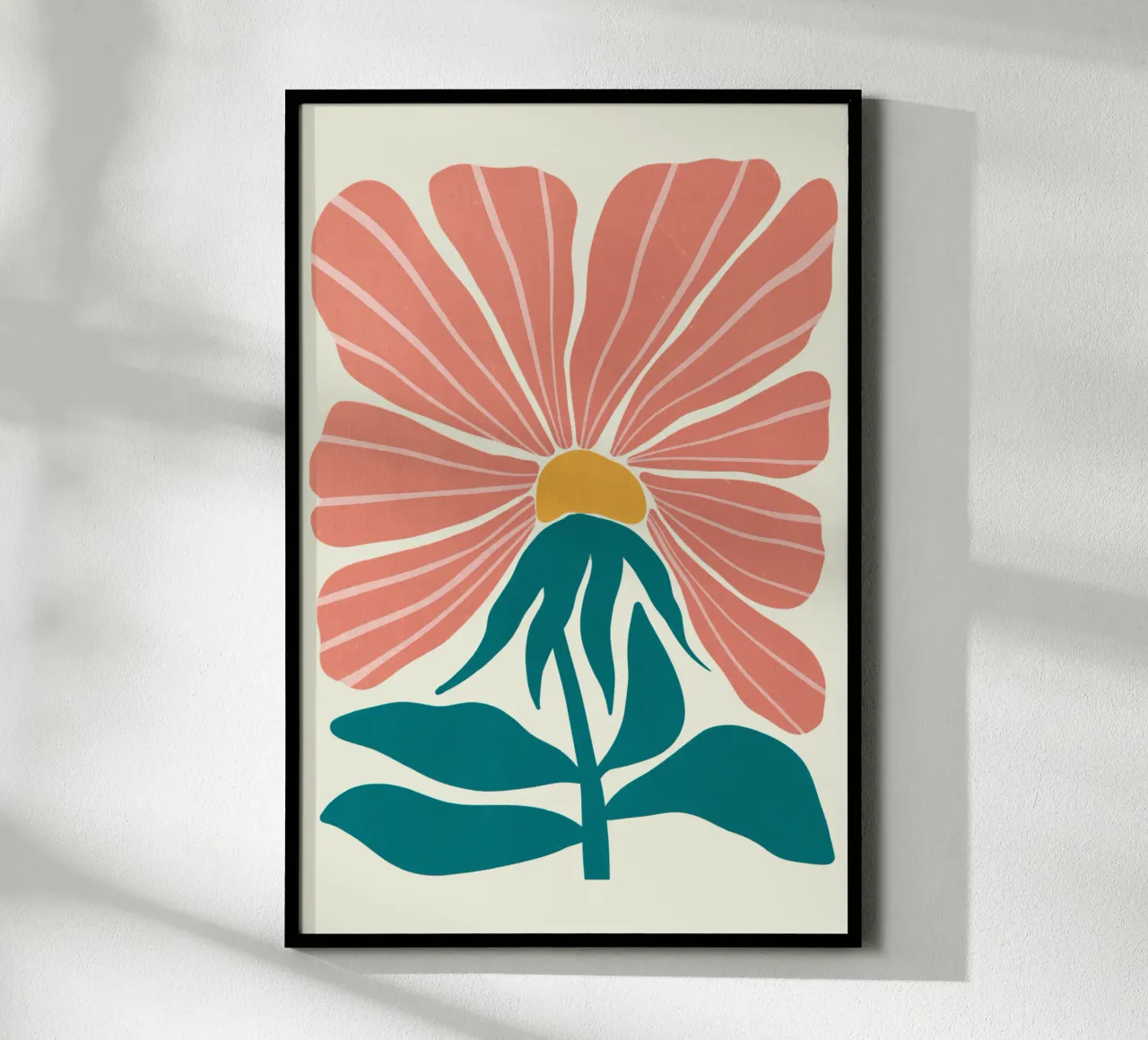 Modern Pink Flower Wall Art, Abstract Botanical Print carta hahnemühle da Studio Mooodz