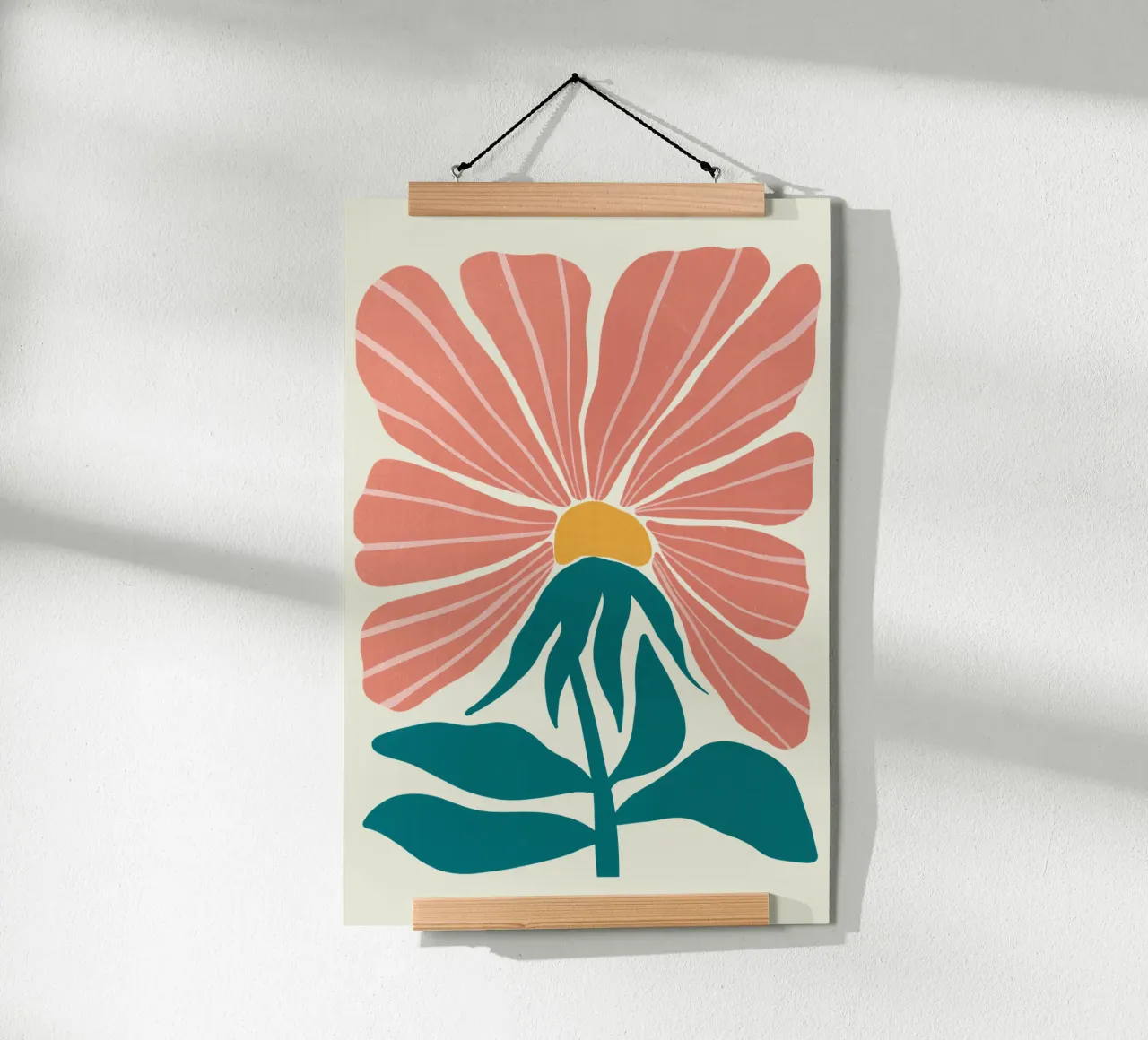 Modern Pink Flower Wall Art, Abstract Botanical Print carta hahnemühle da Studio Mooodz