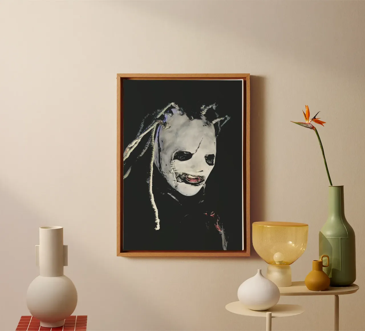 Maschera di Corey Taylor tela con Cornice a cassetta da Ad Nna Rock