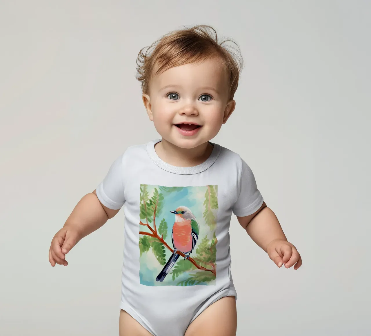 Fiore gentile body neonato maniche corte da DaarbyN