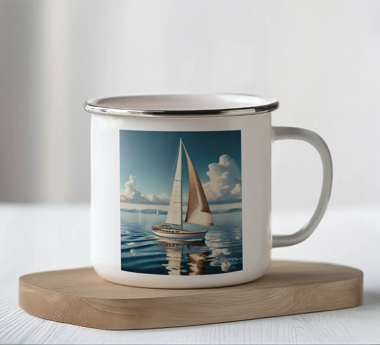 Voilier sur une Mer Calme tazza in smalto da Épure design