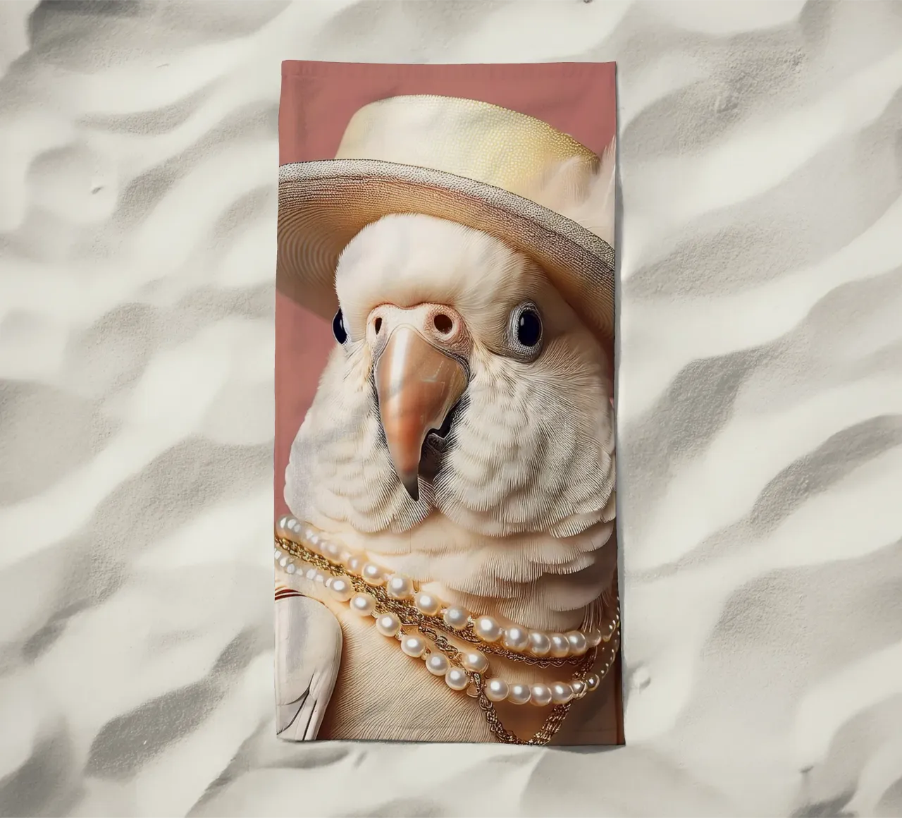 Cacatua elegante con cappello e perle | Uccello sofisticato Ar telo mare da FlexiDesignsByK