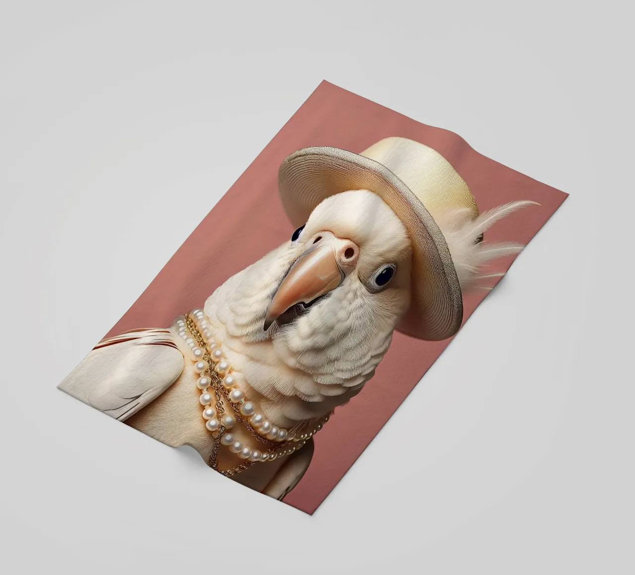Cacatua elegante con cappello e perle | Uccello sofisticato Ar telo mare da FlexiDesignsByK