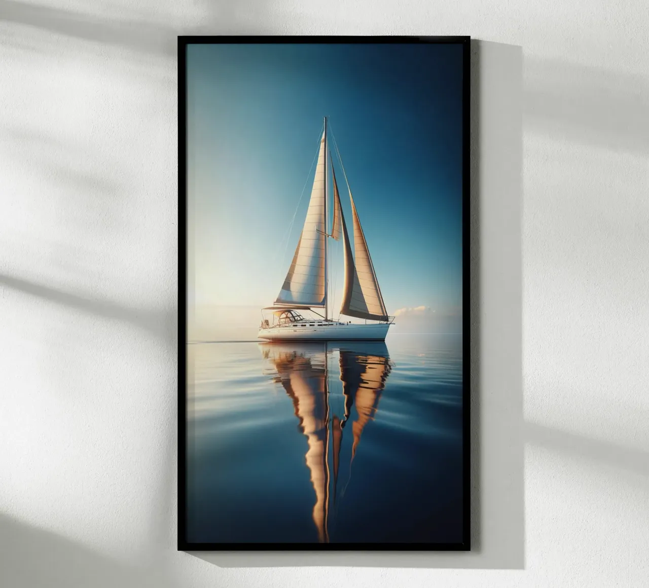 Voilier au Large, Ciel Dégagé poster con telaio in legno da Épure design
