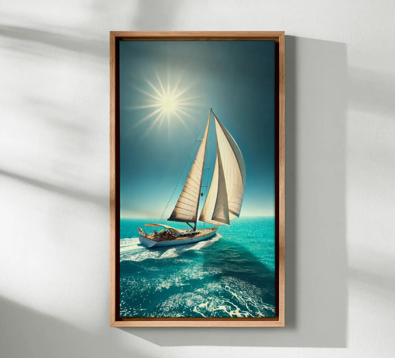 Voilier sous un Soleil Radieux tela con Cornice a cassetta da Épure design
