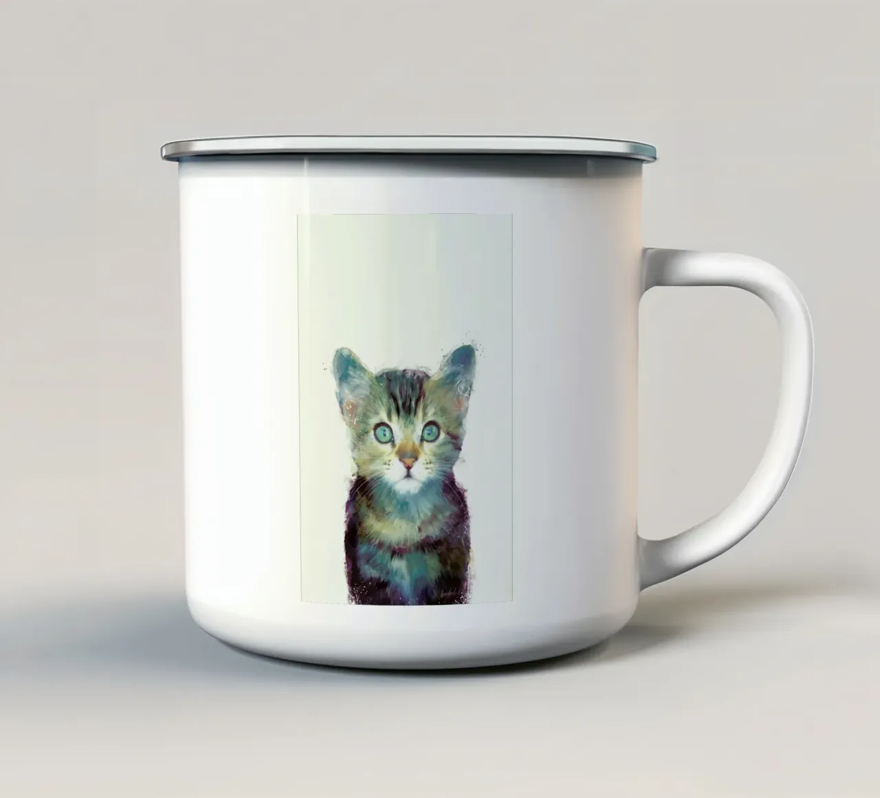 Aware tazza in smalto da Amy Hamilton