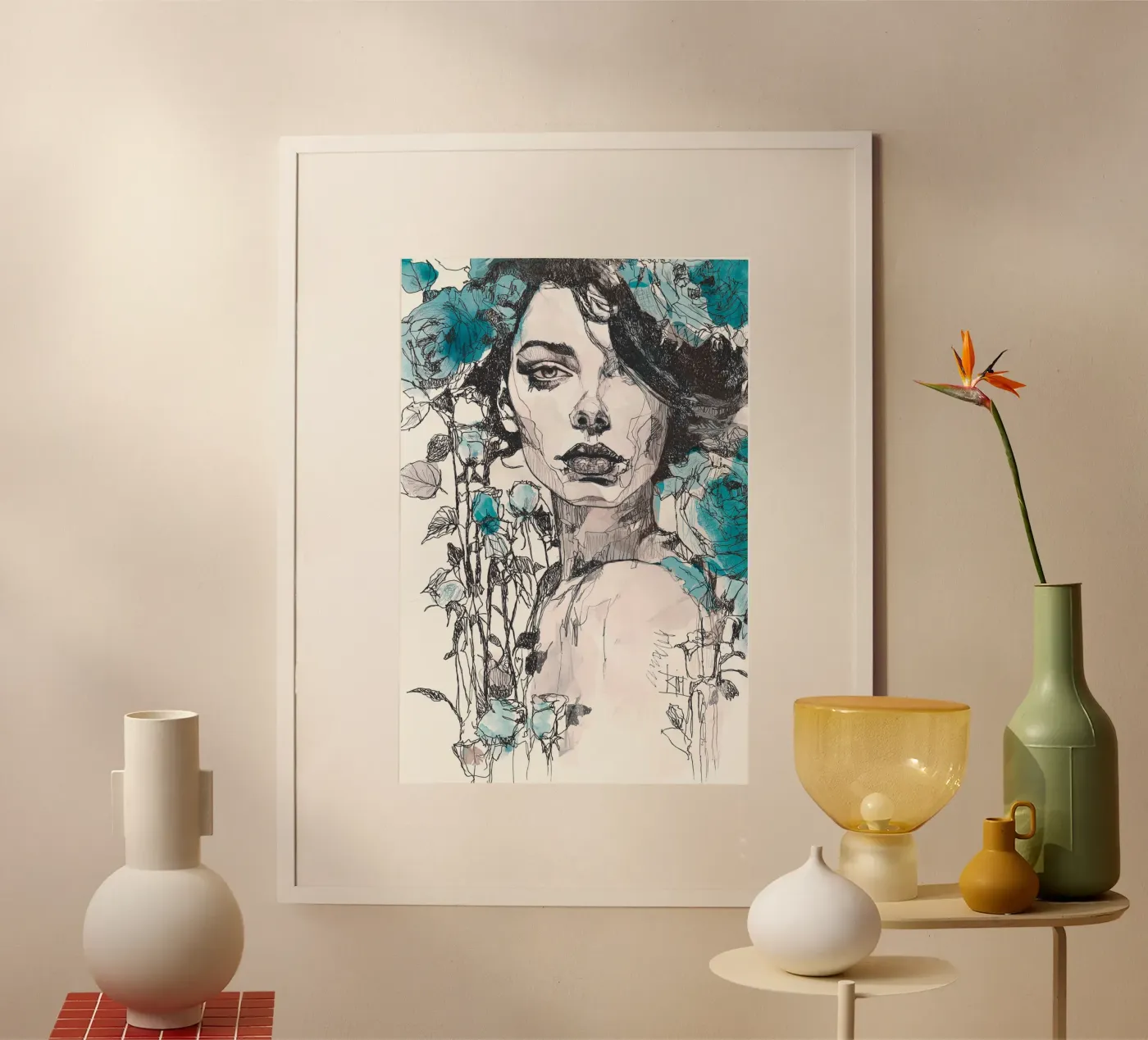 green rose poster da Giulio Iurissevich