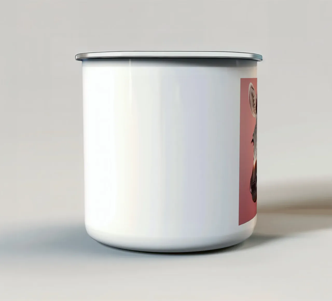 Elegante zebra con fiori rosa | Elegante animale da parete tazza in smalto da FlexiDesignsByK
