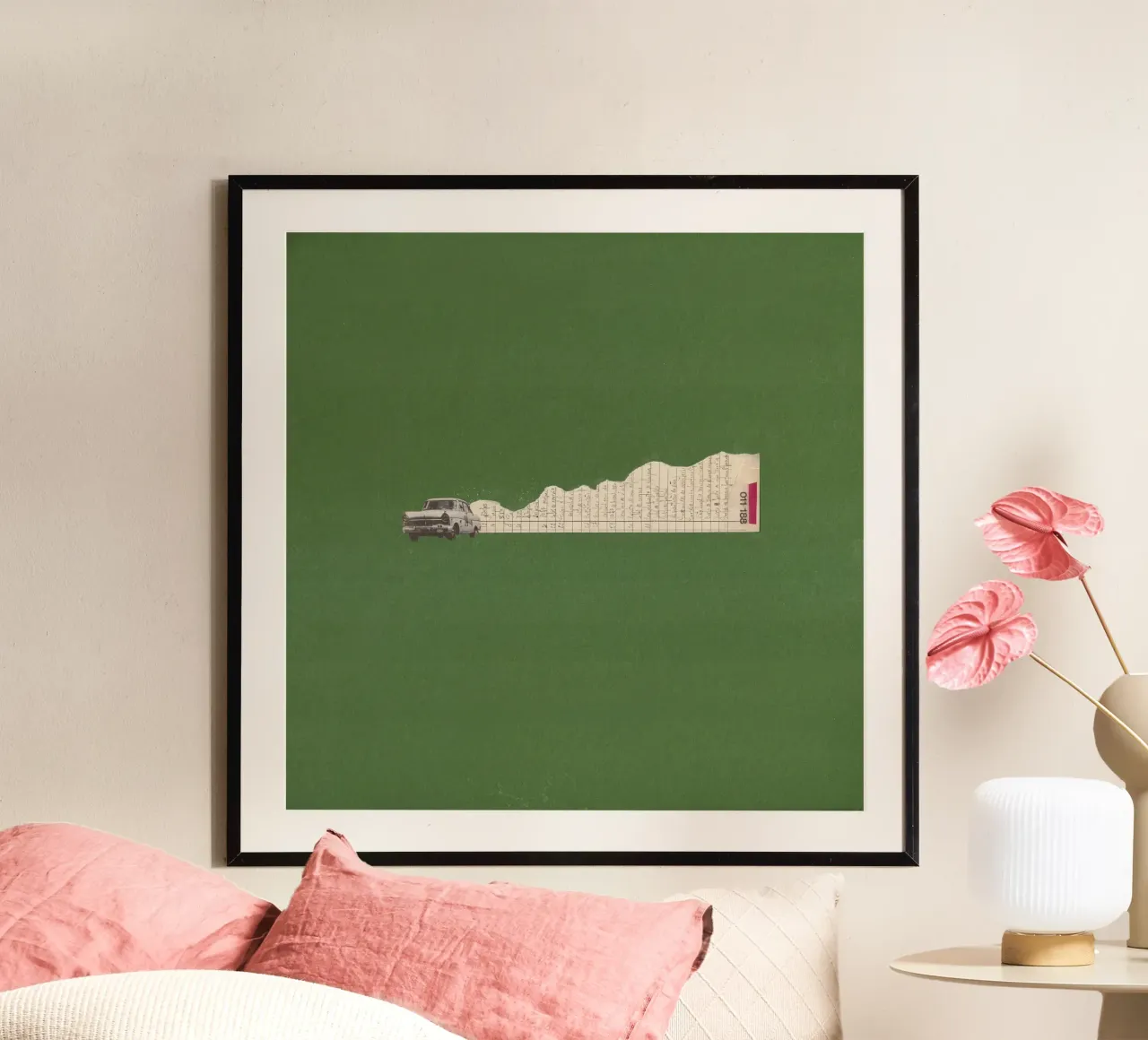 Torn Racing poster with wooden frame by Carlos Quitério