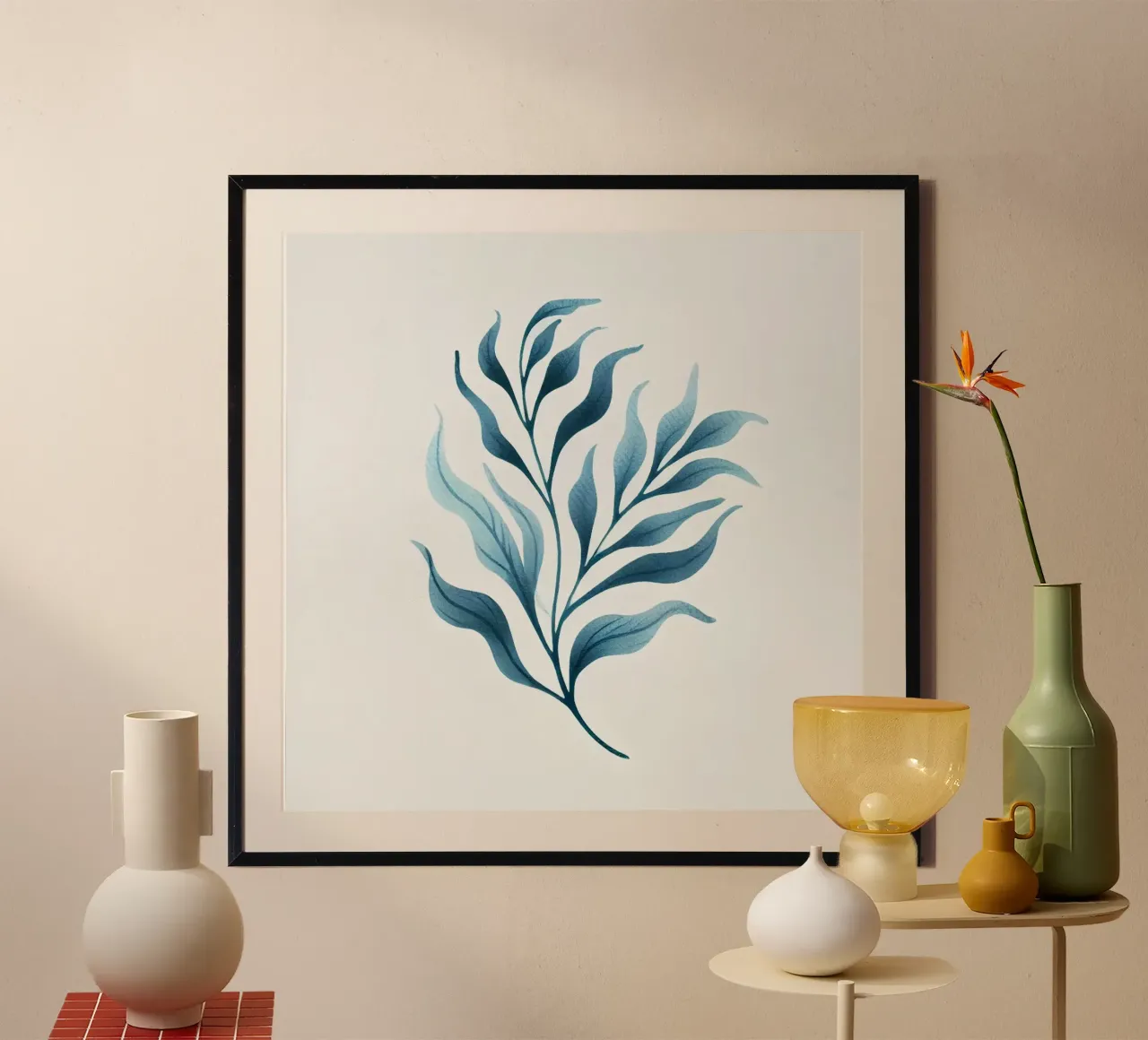 Algue marine poster con telaio in legno da Épure design