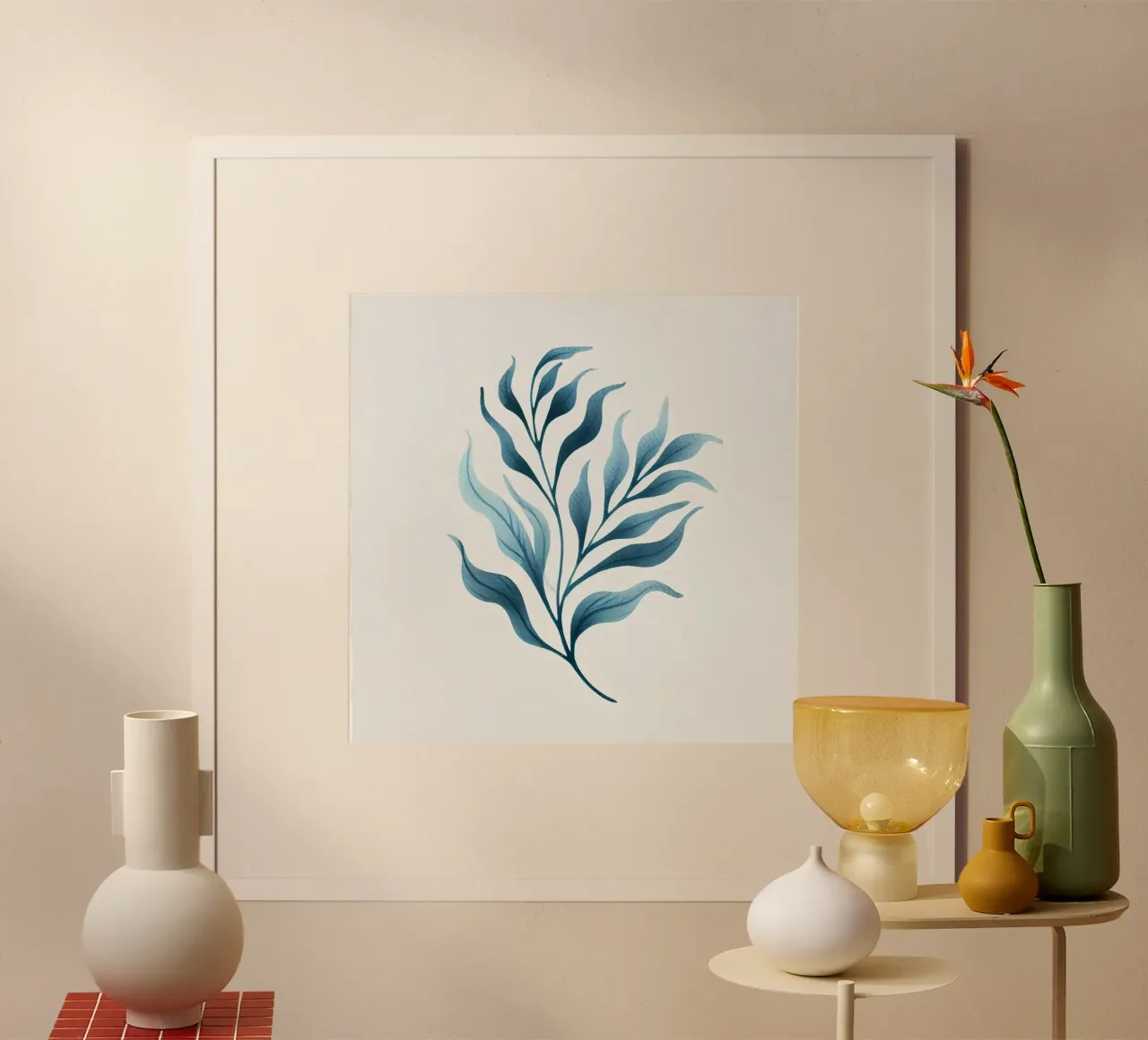 Algue marine poster con telaio in legno da Épure design