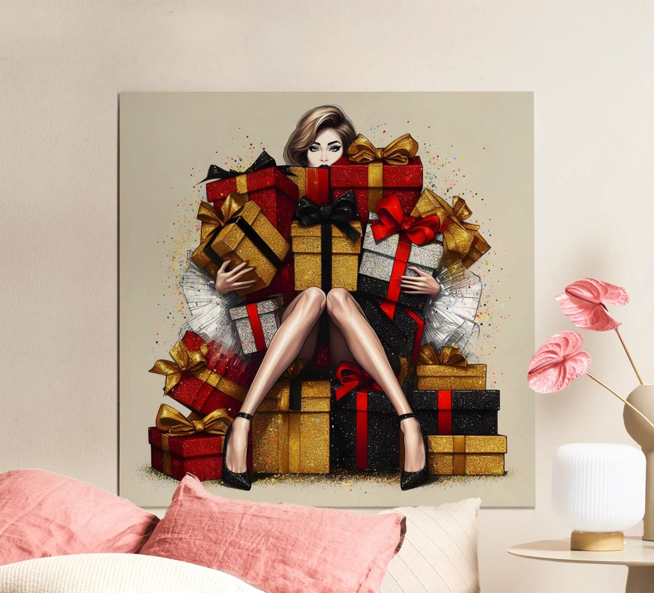 KERSTVIBES poster met aluminium frame van ARTOMATIC