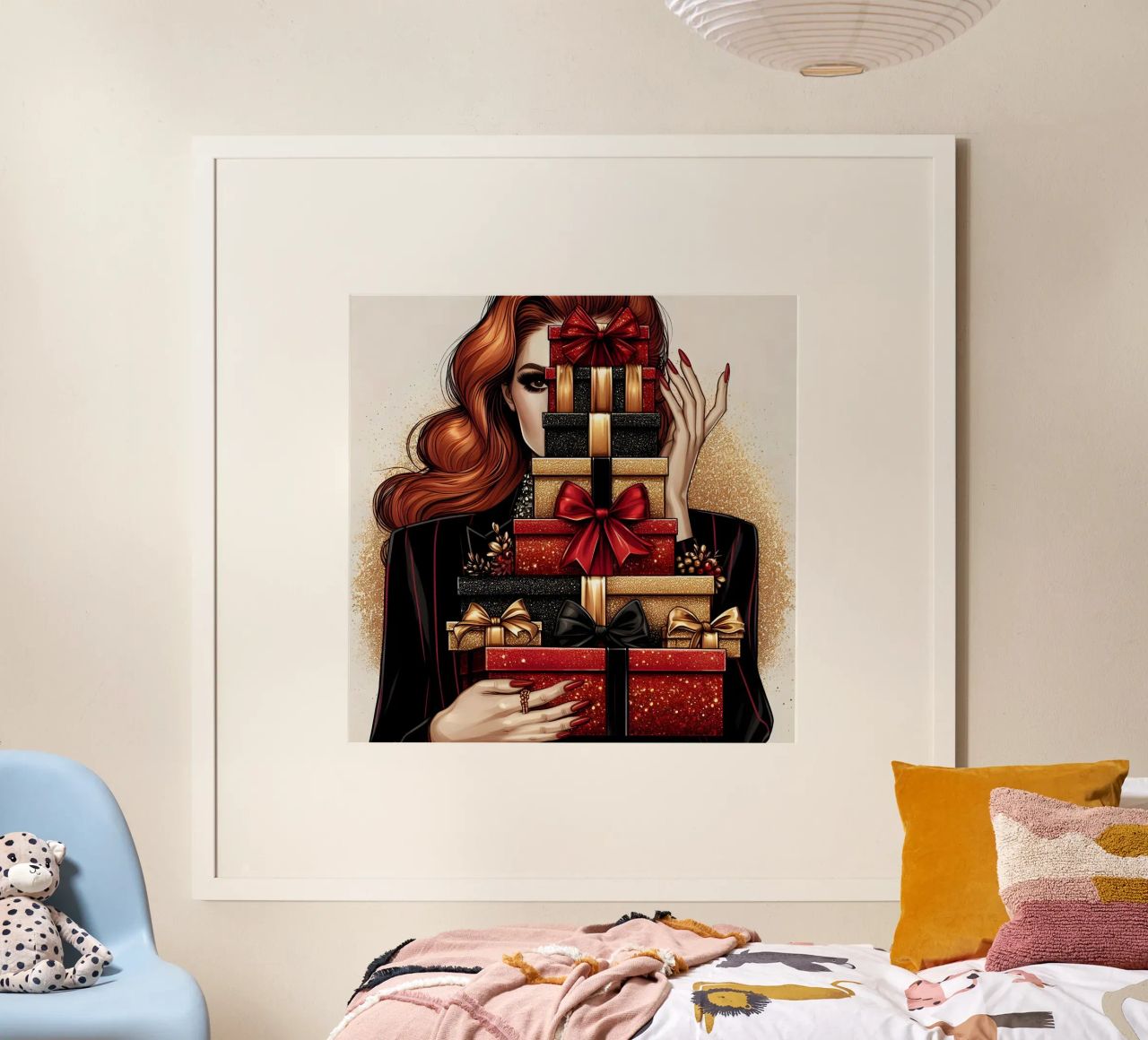 KERSTMODE-ILLUSTRATIE poster van ARTOMATIC