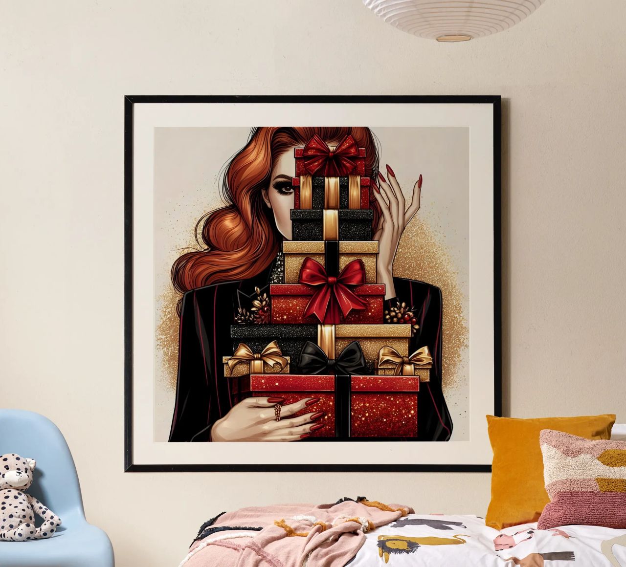 KERSTMODE-ILLUSTRATIE poster van ARTOMATIC