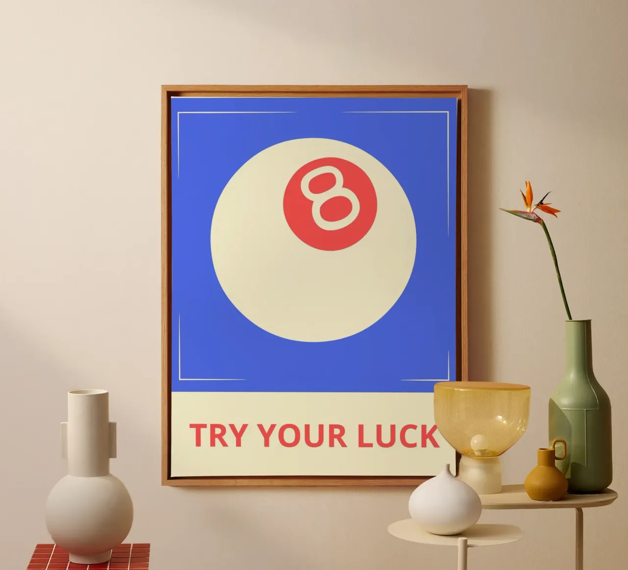 TRY YOUR LUCK tela con Cornice a cassetta da ramosashop
