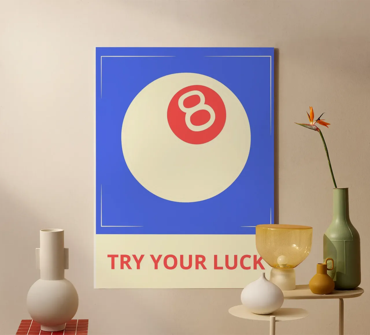 TRY YOUR LUCK tela con Cornice a cassetta da ramosashop
