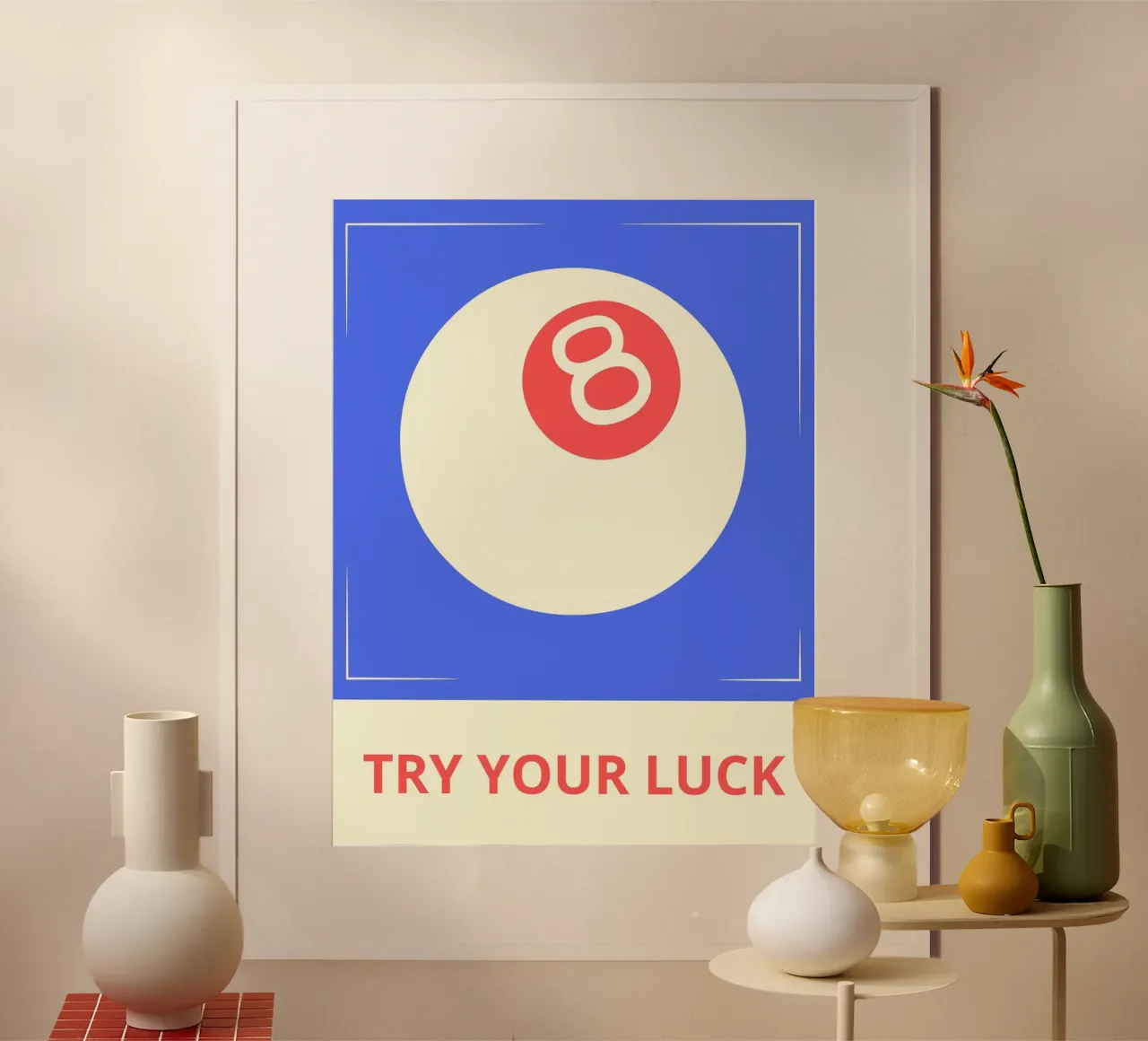 TRY YOUR LUCK poster con telaio in plastica da ramosashop