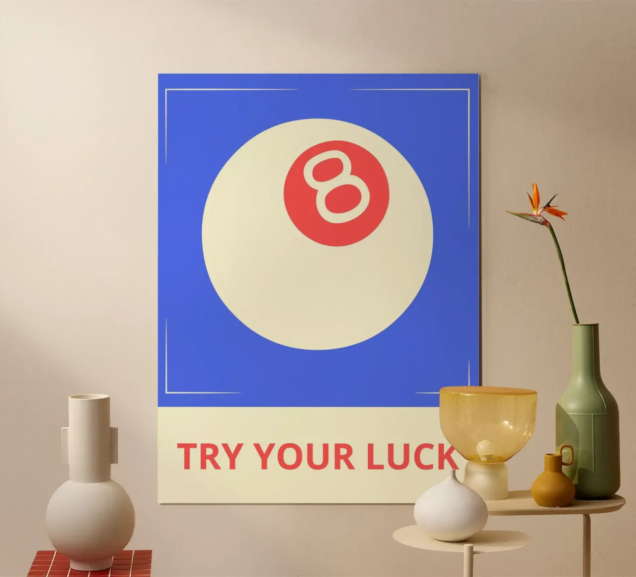 TRY YOUR LUCK poster con telaio in plastica da ramosashop