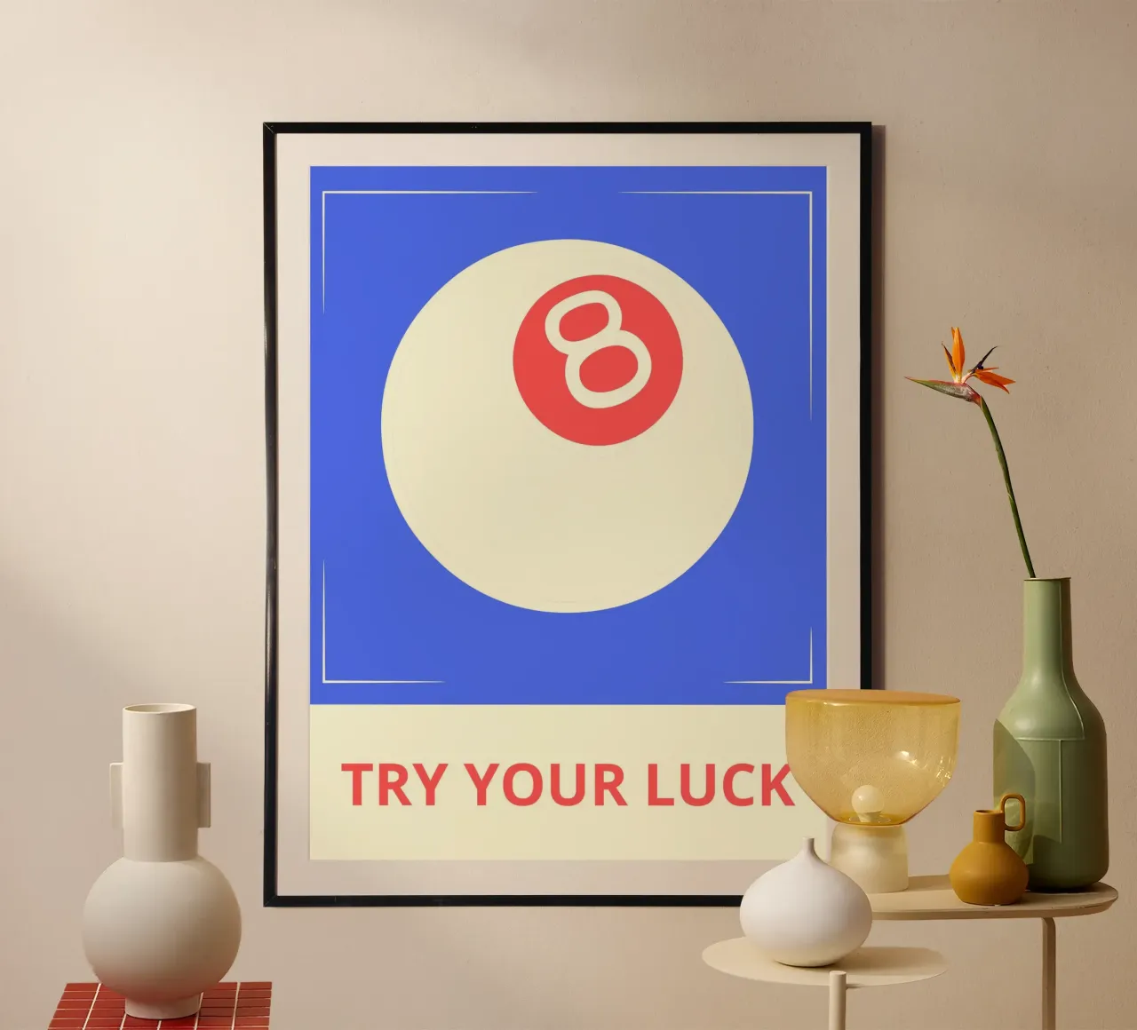 TRY YOUR LUCK poster con telaio in plastica da ramosashop