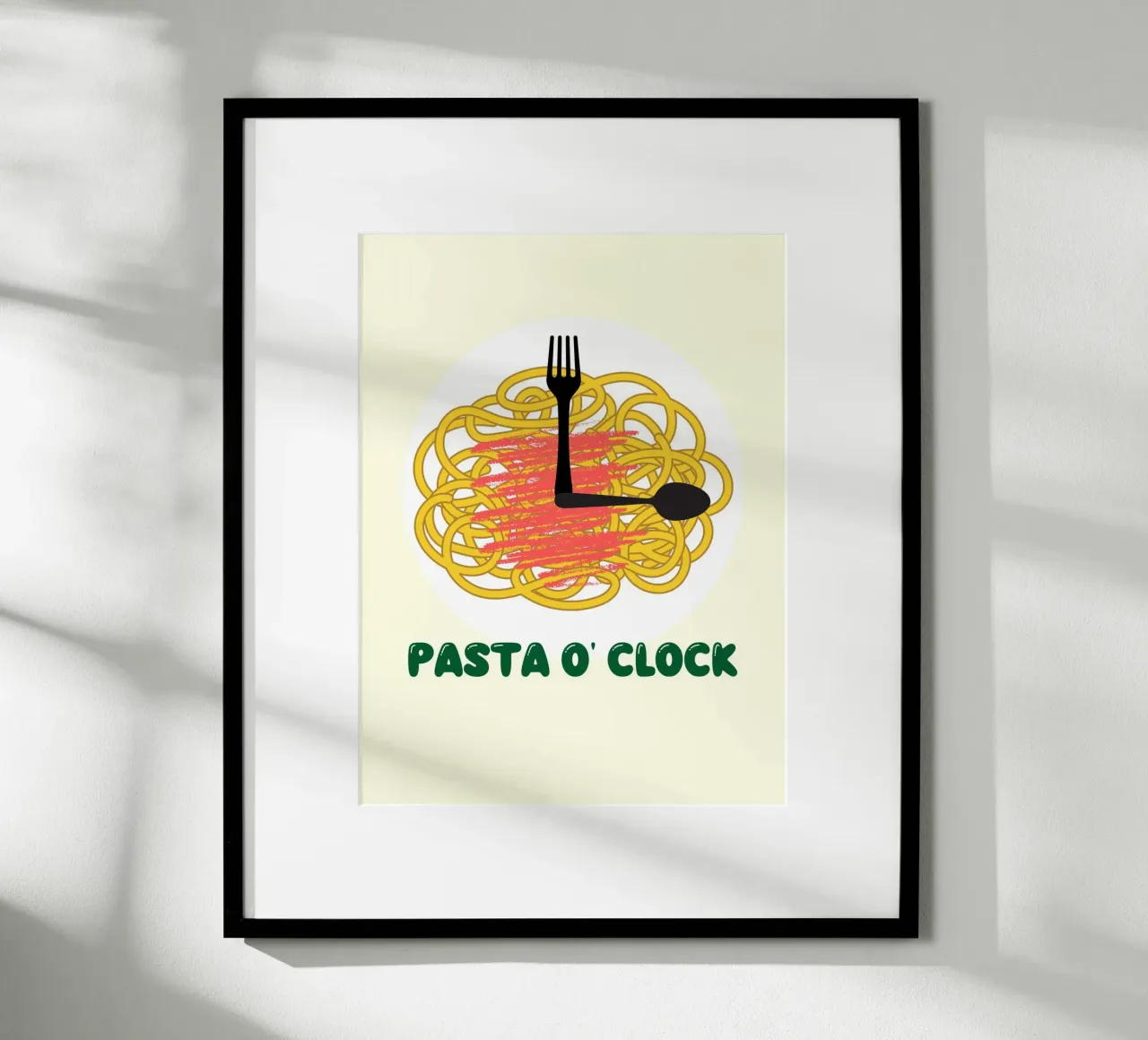 PASTA O' CLOCK poster con telaio in plastica da ramosashop