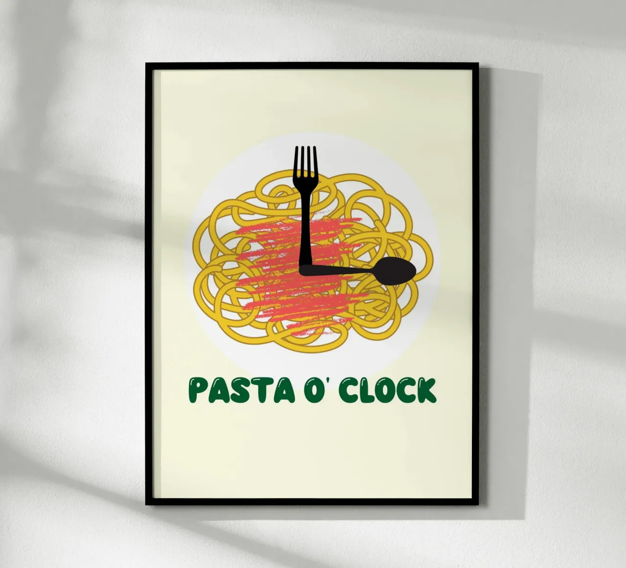 PASTA O' CLOCK poster con telaio in plastica da ramosashop