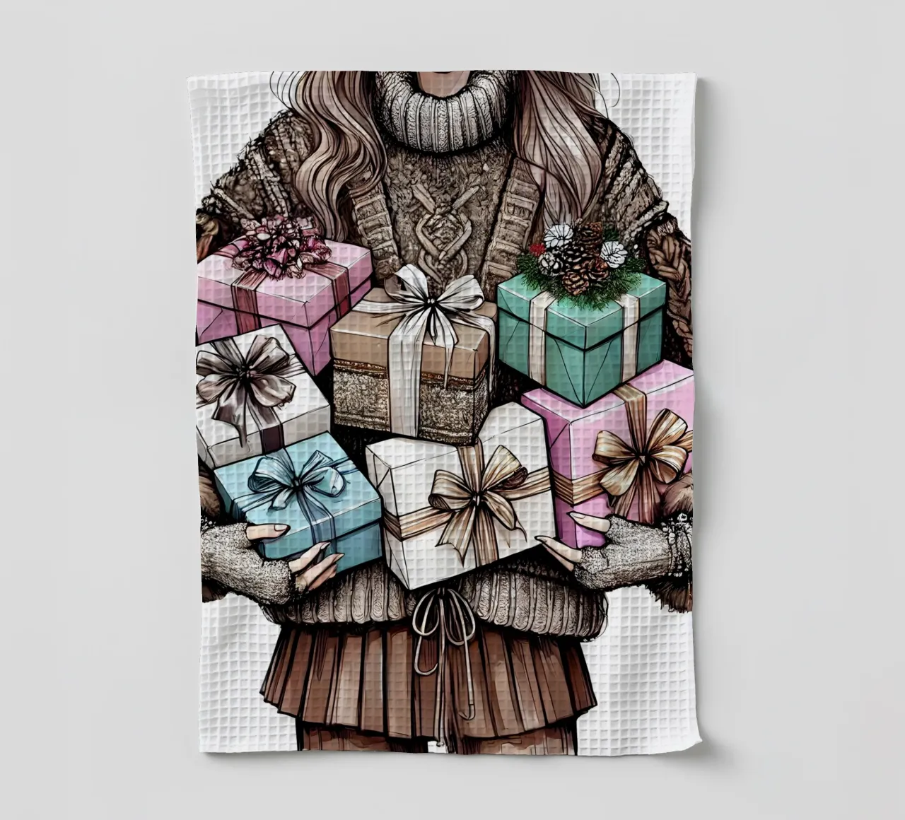 HAPPY CHRISTMAS tea towel by ARTOMATIC