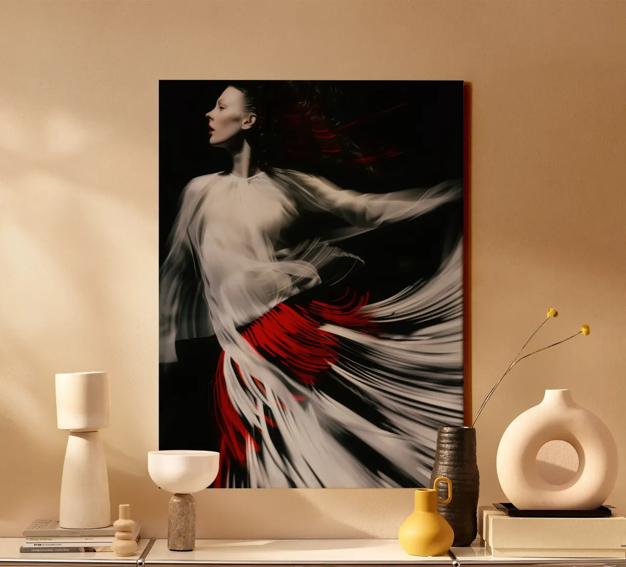Dancer | Pure poetry of movement in long exposure style canvas with Floater frame by Autofocus