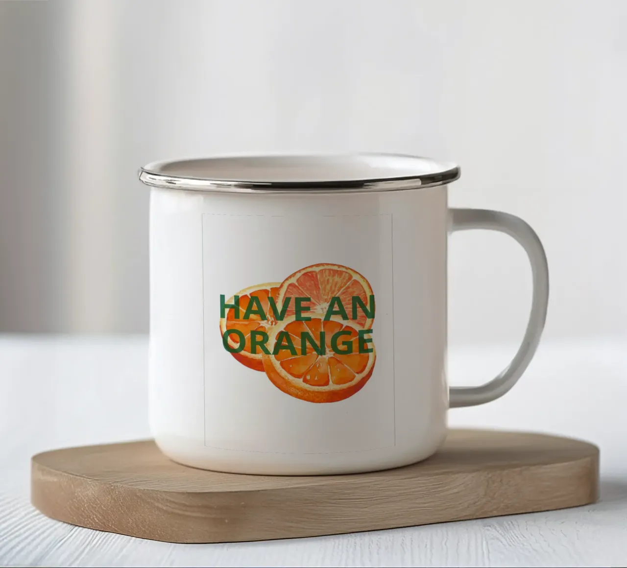 HAVE AN ORANGE tazza in smalto da ramosashop