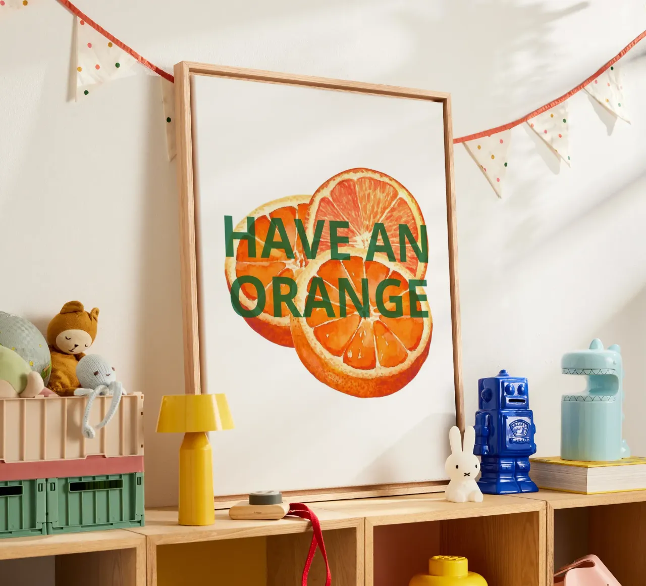 HAVE AN ORANGE tela con Cornice a cassetta da ramosashop