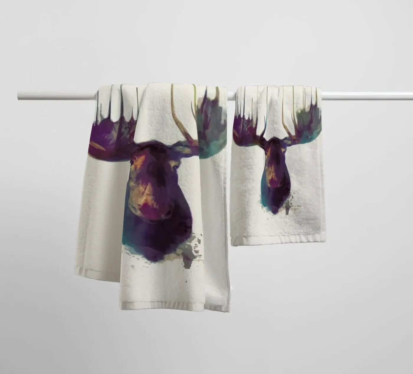 Moose towel by Amy Hamilton