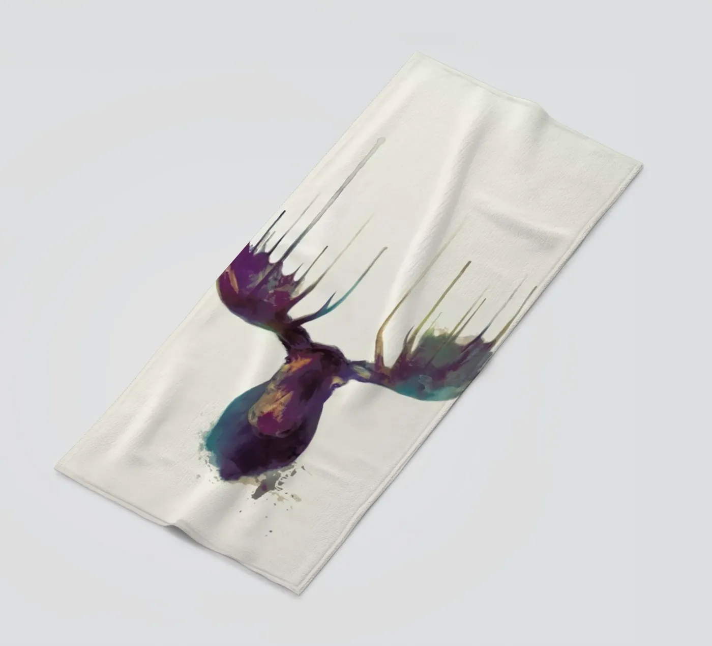 Moose beach towel by Amy Hamilton