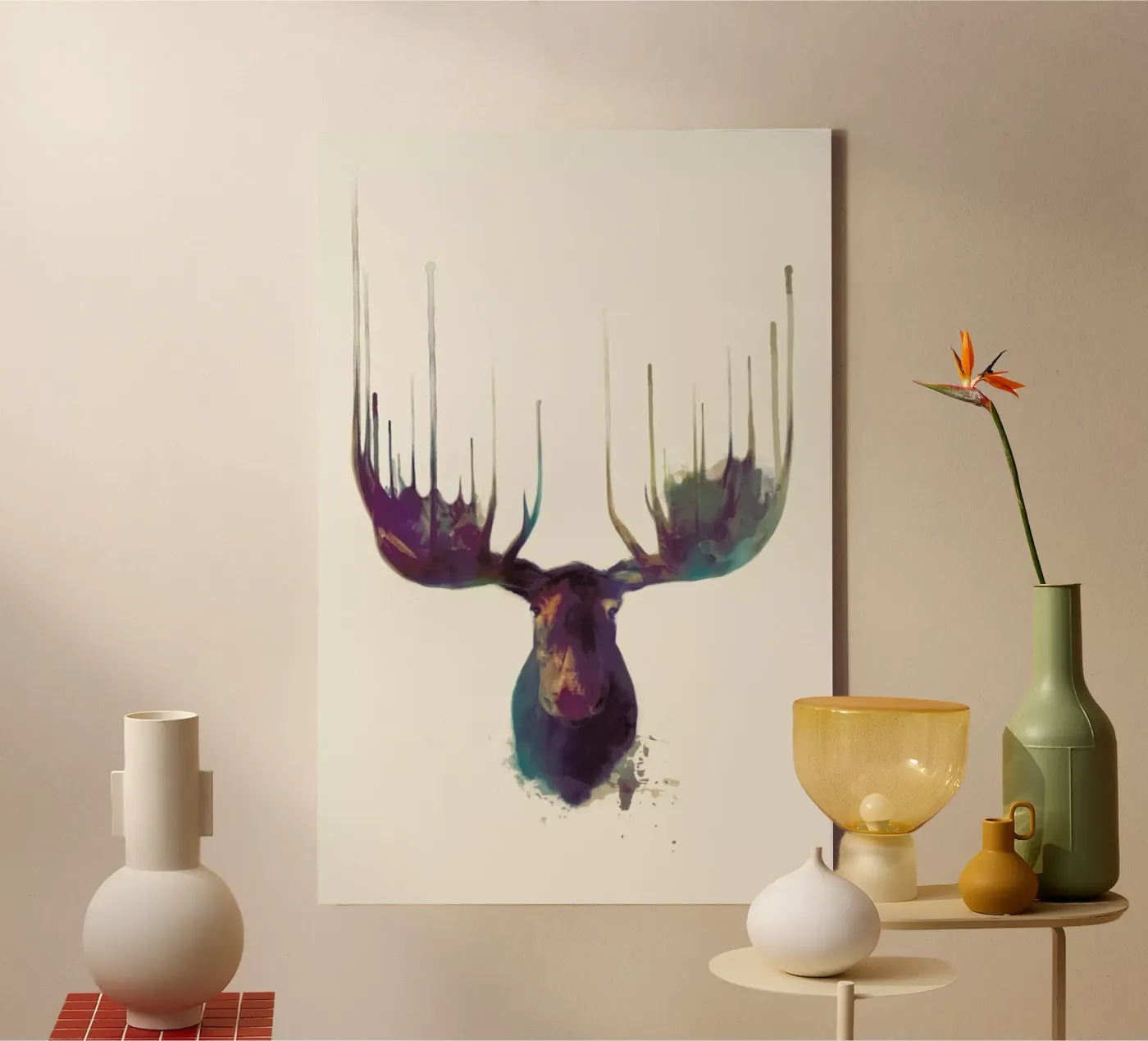 Moose canvas by Amy Hamilton