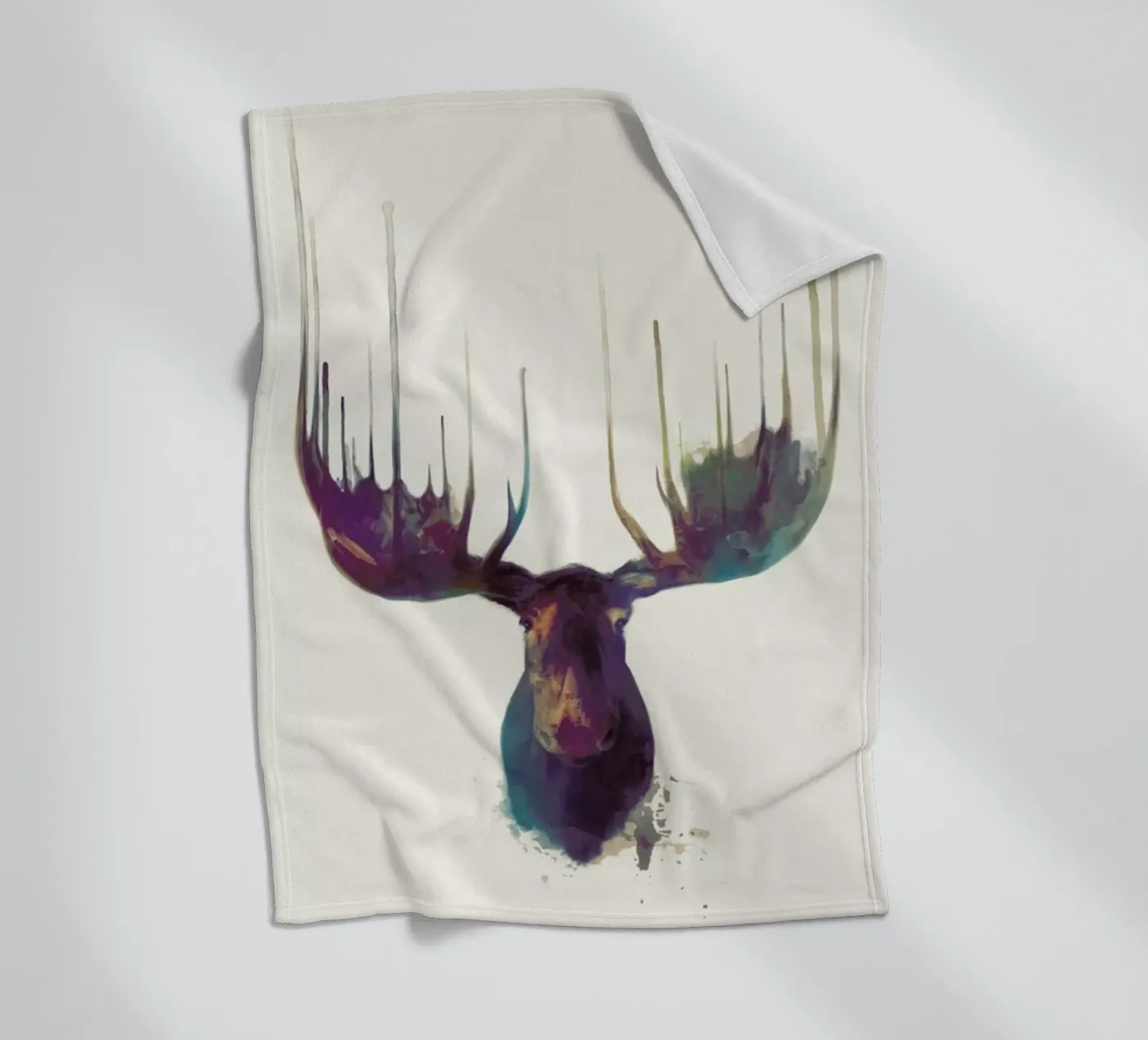 Moose fleece blanket by Amy Hamilton