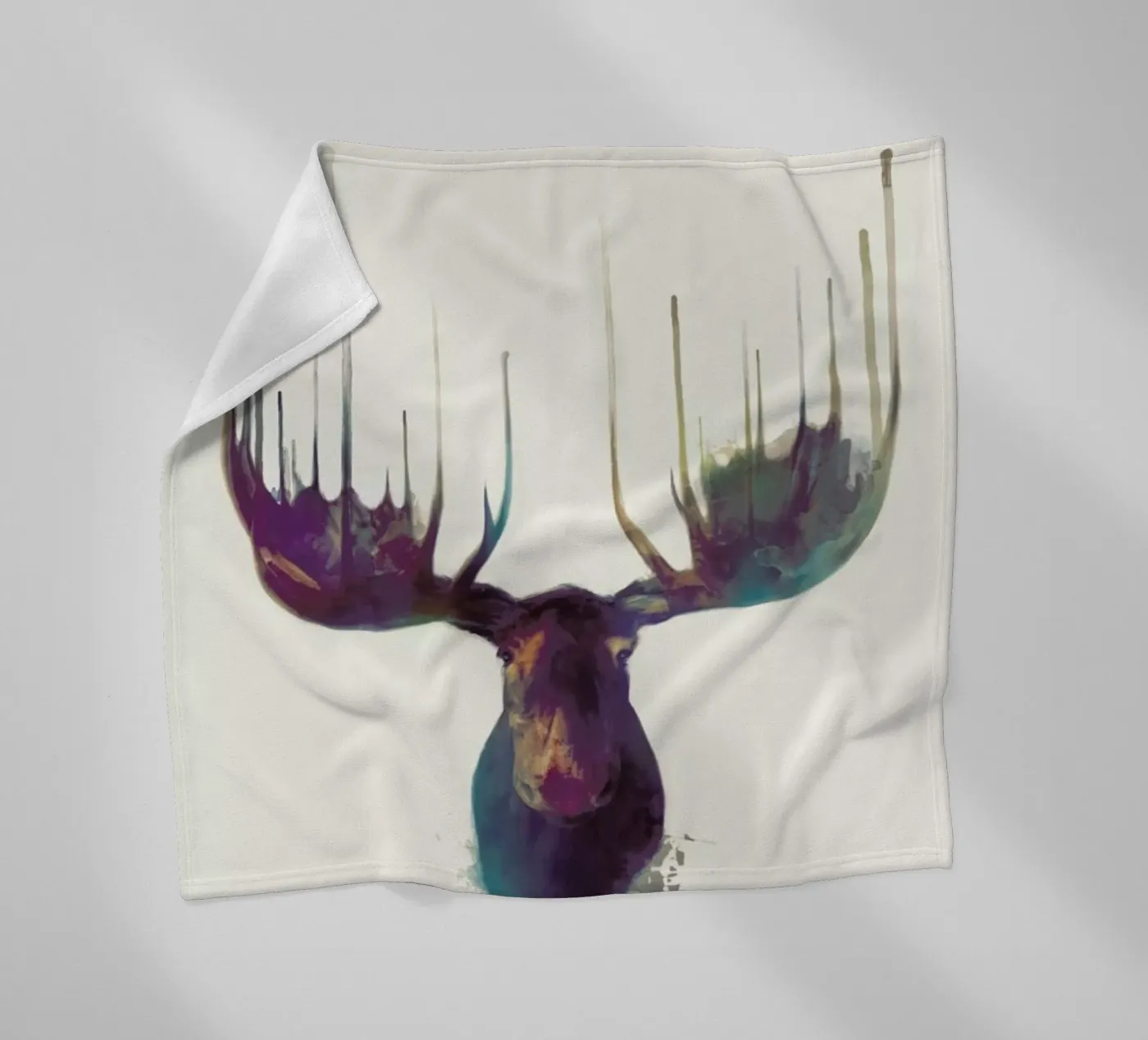 Moose fleece blanket by Amy Hamilton
