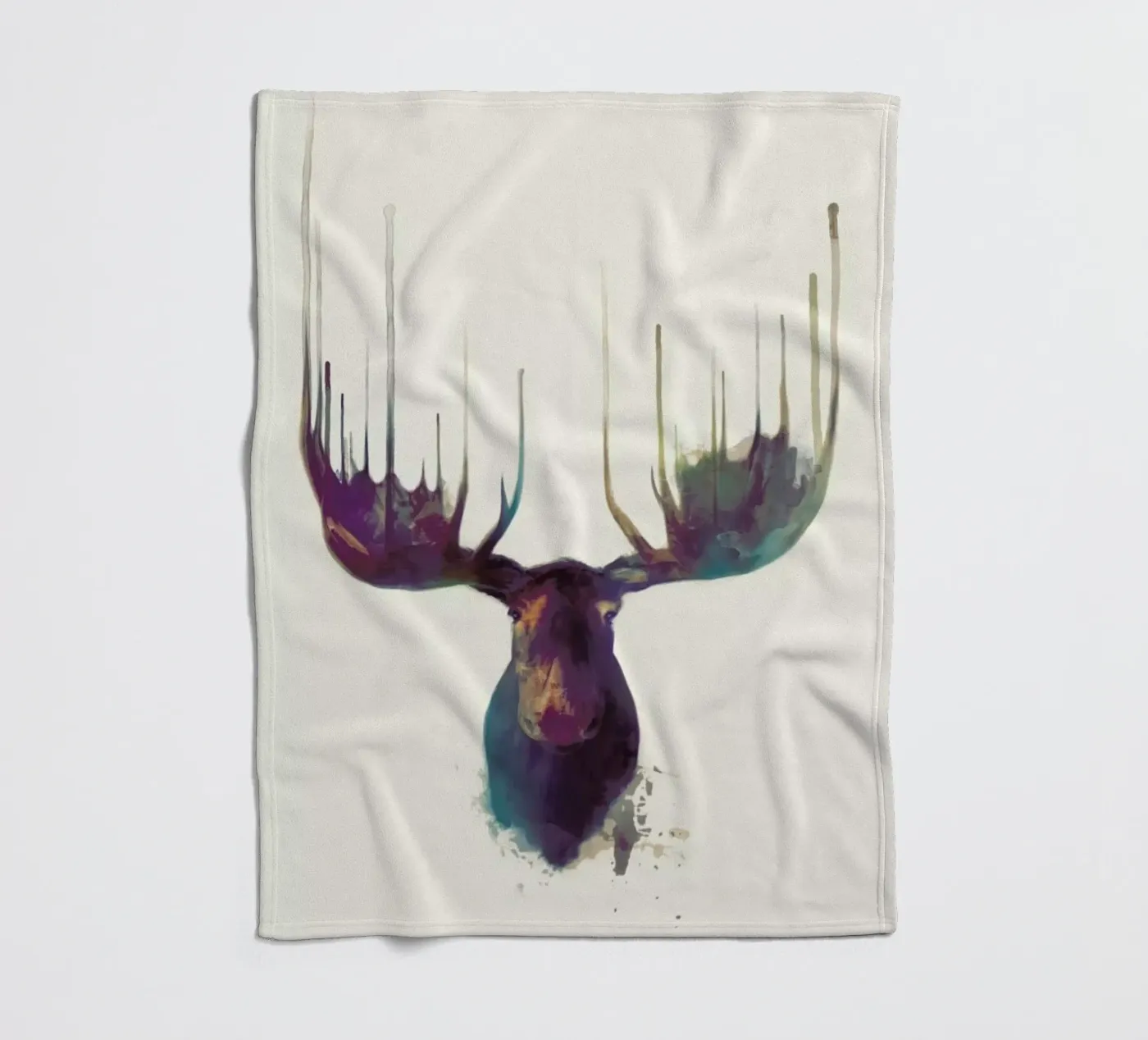 Moose fleece blanket by Amy Hamilton