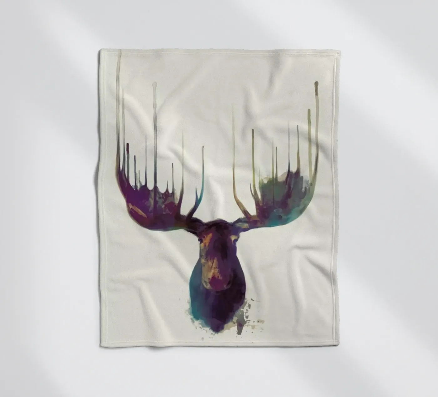 Moose fleece blanket by Amy Hamilton