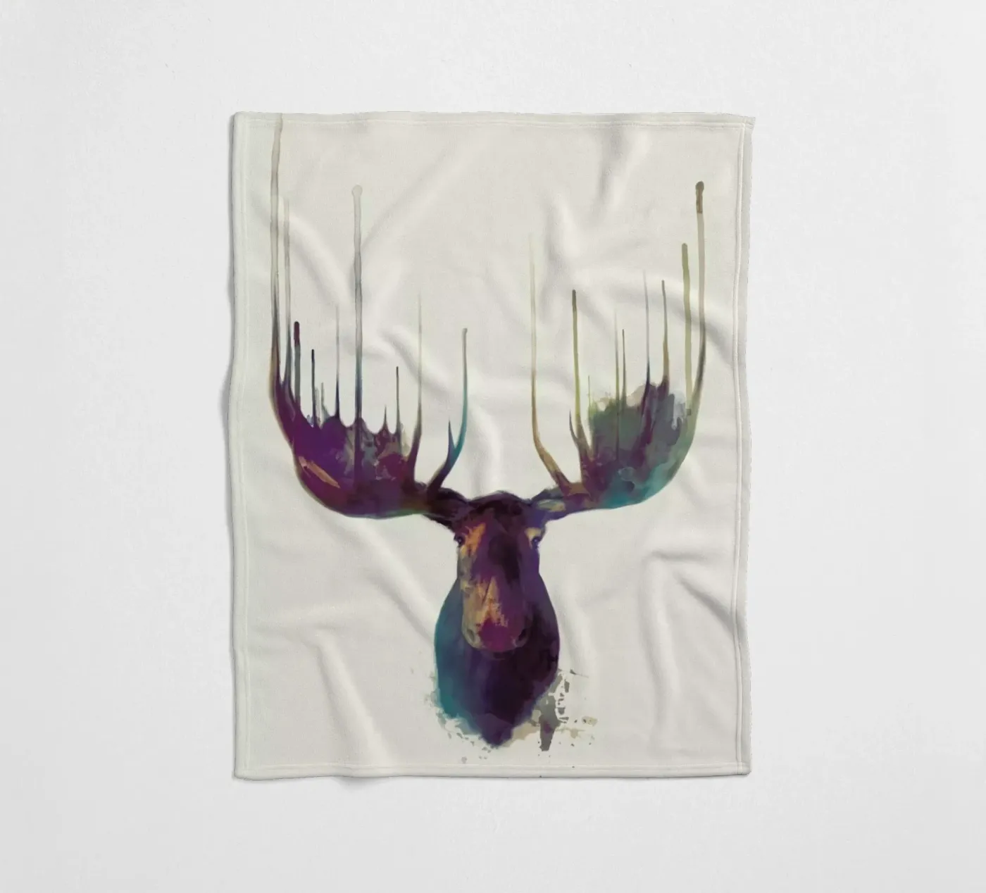 Moose fleece blanket by Amy Hamilton