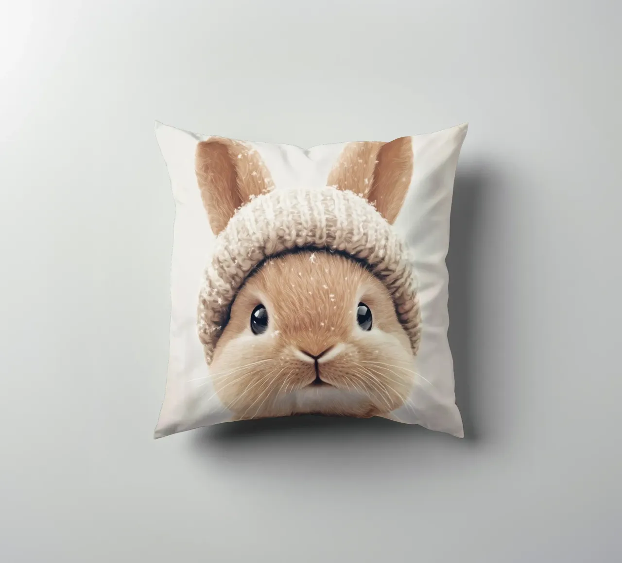 HeldIn #30: Hase im Winter cuscino da farbenhelden