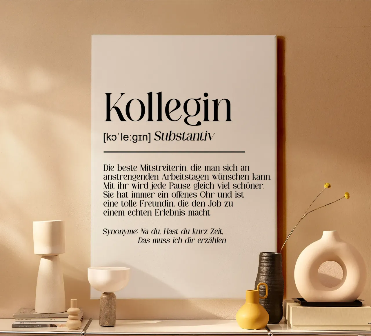 Kollegin Definition tela con Cornice a cassetta da BAINAI QUOTES