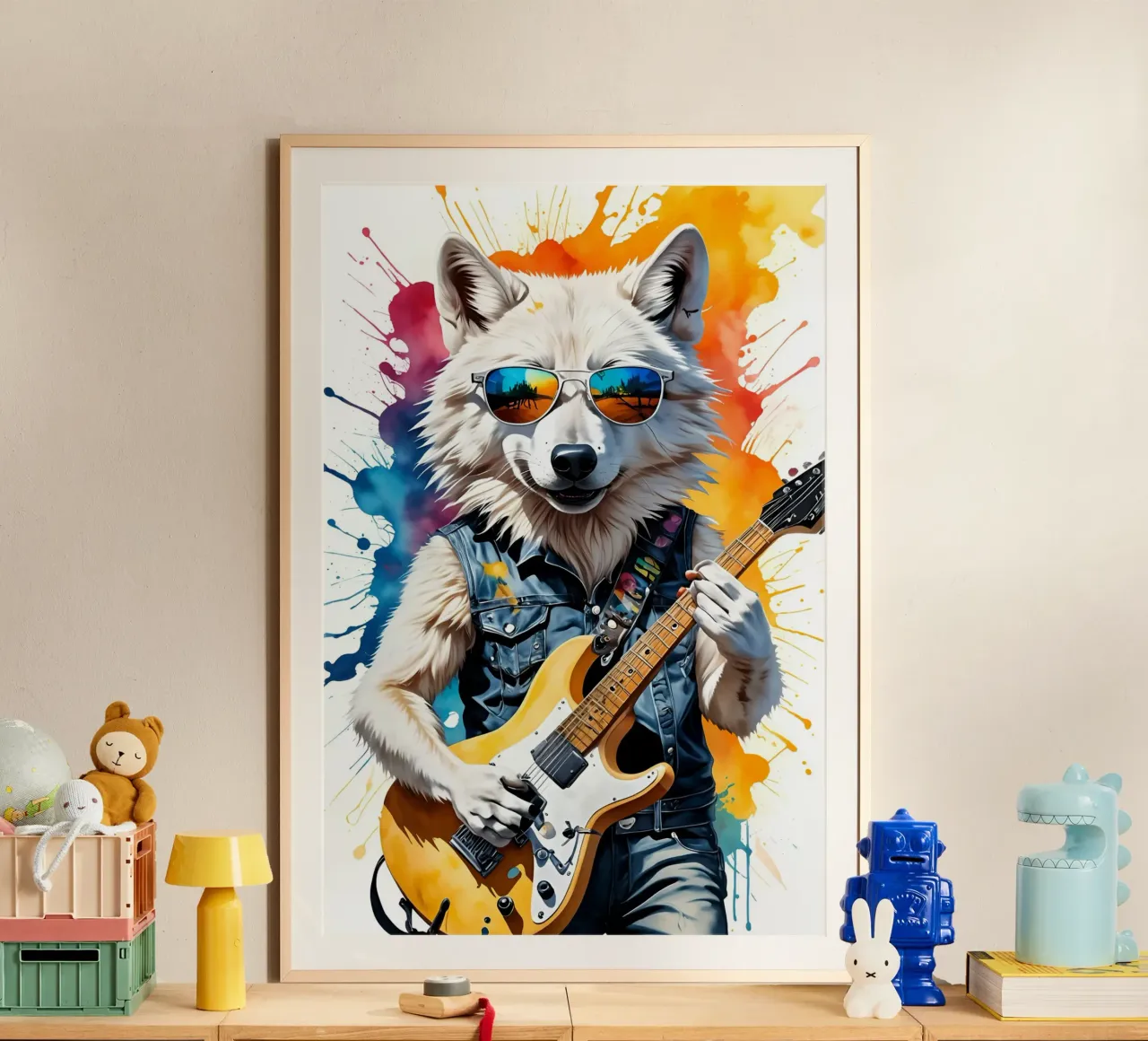 Wolf spielt Gitarre Hahnemühle von MakArena