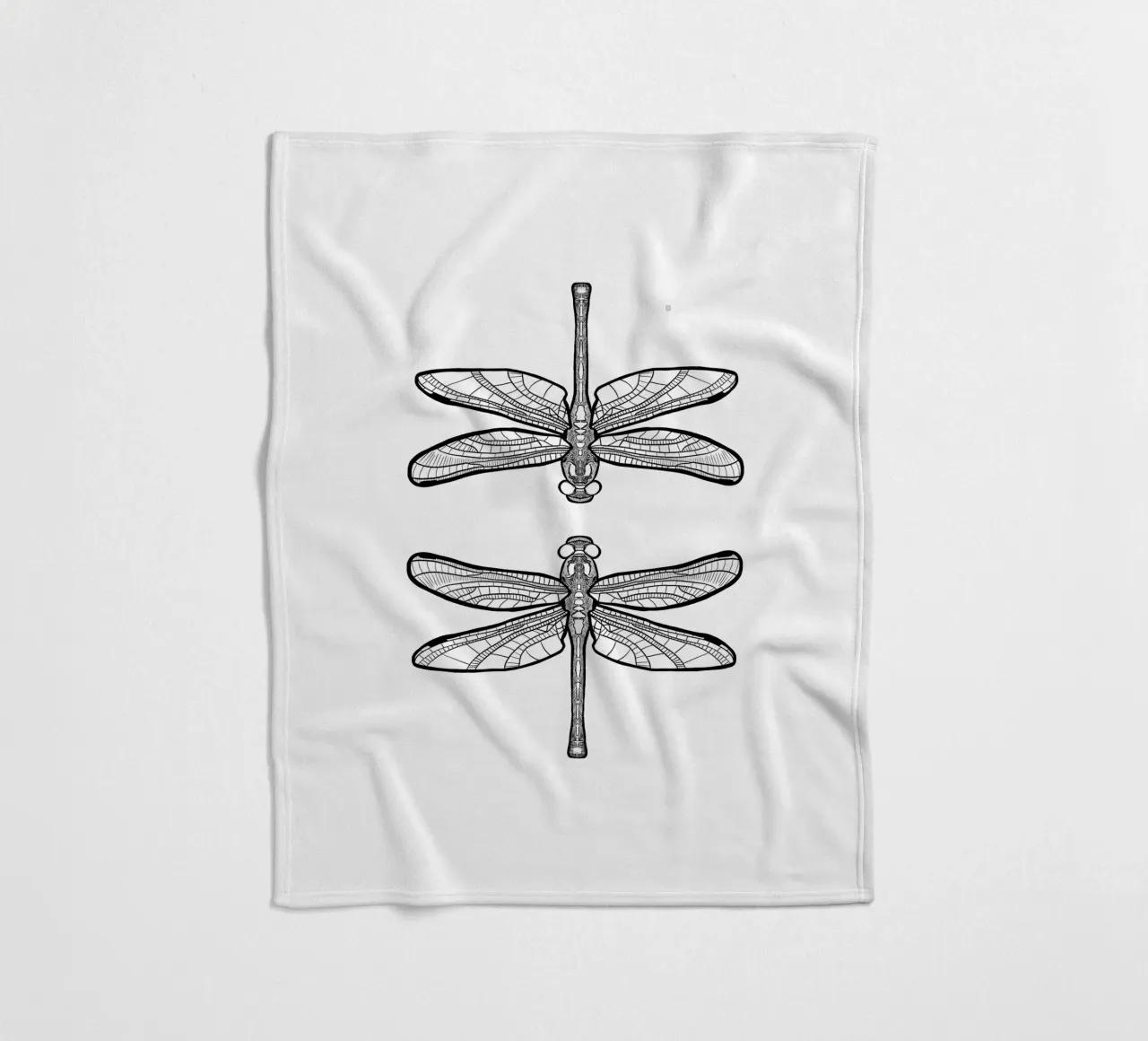 Libellen - Linienzeichnung Line Art coperta in pile da BAINAI